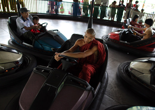 meditation monk driving